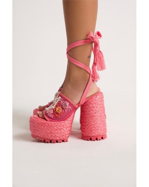 Naked Wolfe Pink Bluebell Raffia Flowers
