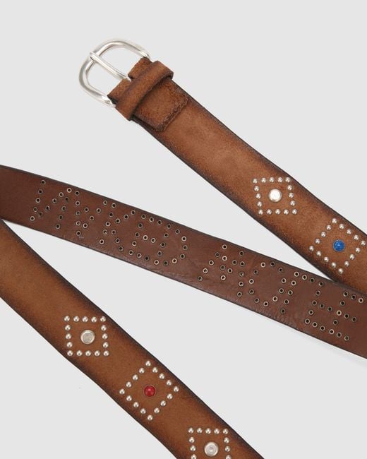 Naked Wolfe Brown Western Belt Tobacco Suede