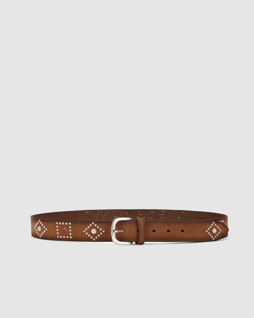 Naked Wolfe Brown Western Belt Tobacco Suede