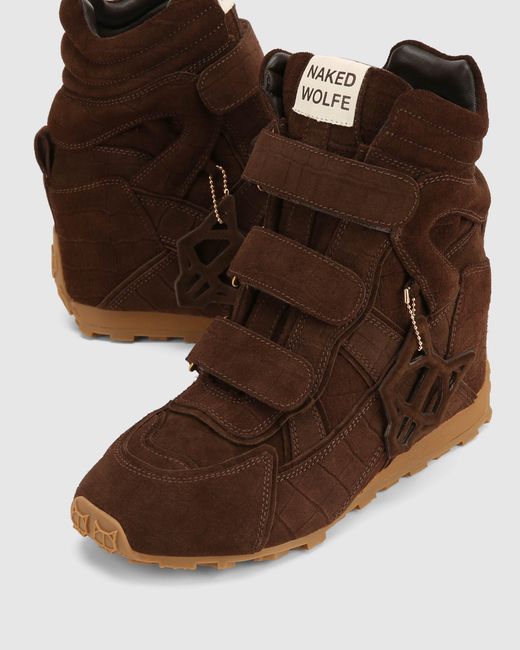 Naked Wolfe Brown Element Croc Suede