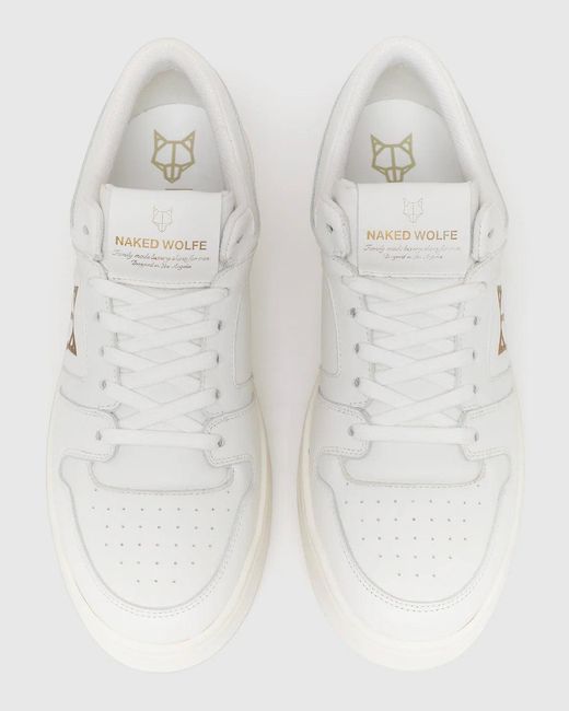 Naked Wolfe White Supple Leather Sneakers
