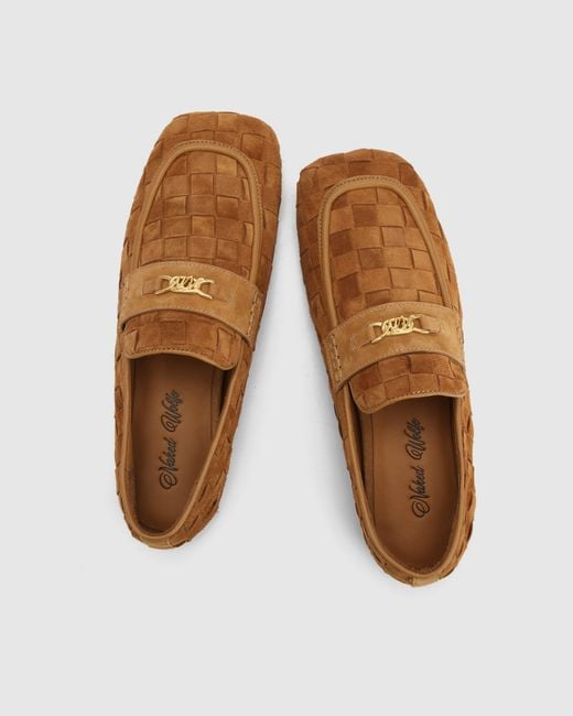 Naked Wolfe Brown Rover Loafer Woven Suede