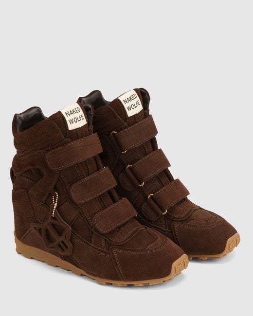 Naked Wolfe Brown Element Croc Suede
