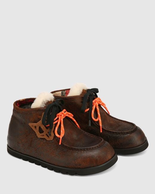 Naked Wolfe Brown The Madness Boot Distress Leather