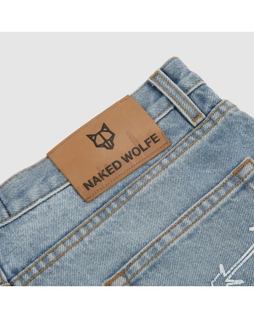 Naked Wolfe Blue Vintage-Inspired Baggy Denim Jeans
