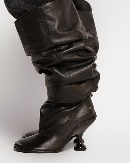 Naked Wolfe Black Nappa Leather Ankle Boots