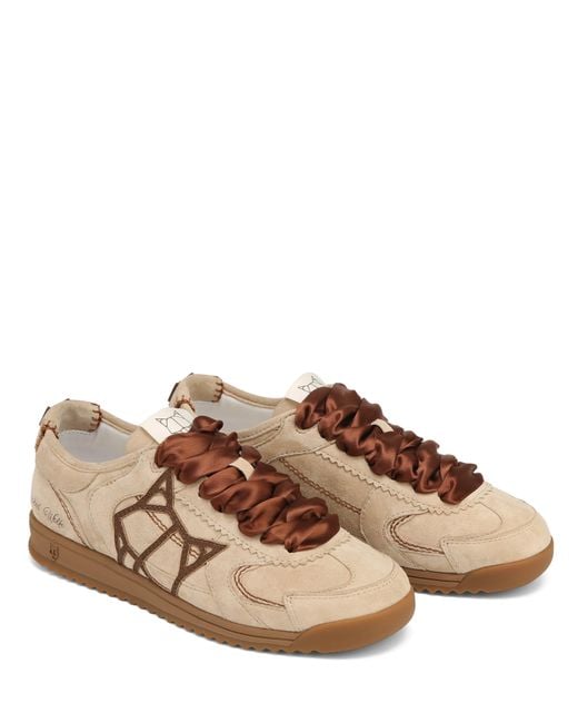 Naked Wolfe Brown Suede Low-Top Sneakers