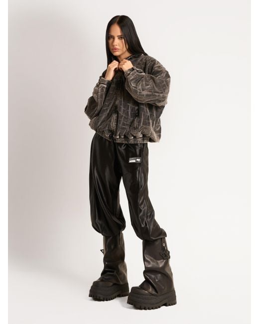 Naked Wolfe Black Asymmetric Toe Leather Chunky Boots