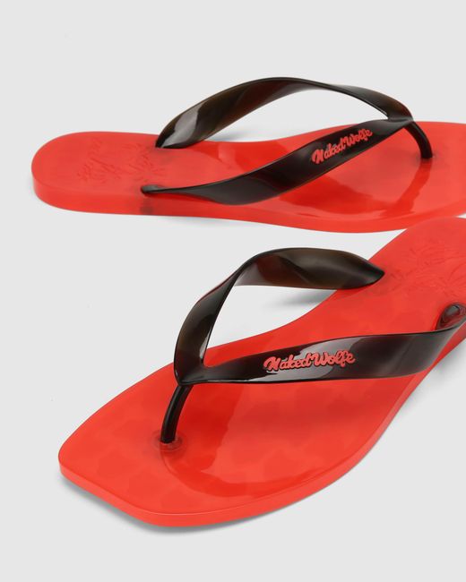 Naked Wolfe Red The Surfing Thong/ Jelly