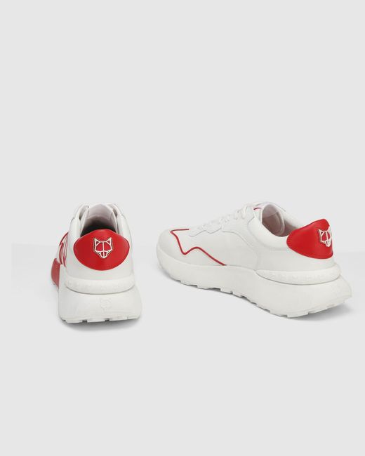 Naked Wolfe White Soft Leather Sneakers with Custom Logos