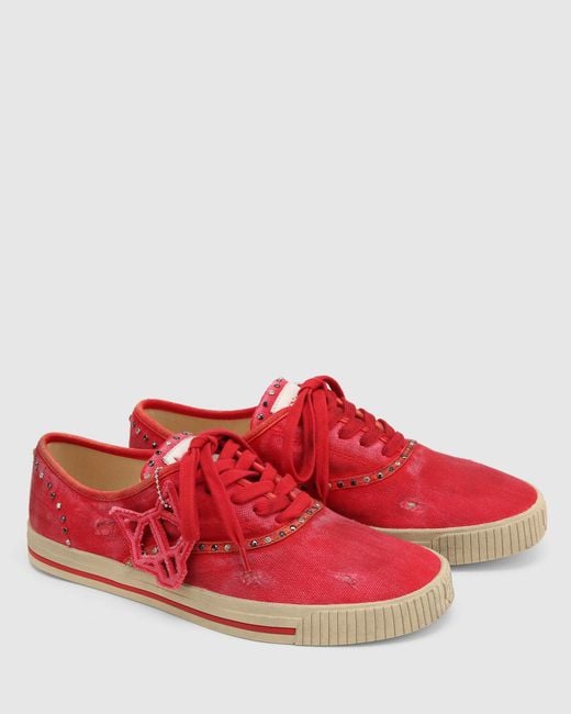 Naked Wolfe Red The Sailing Sneaker Canvas