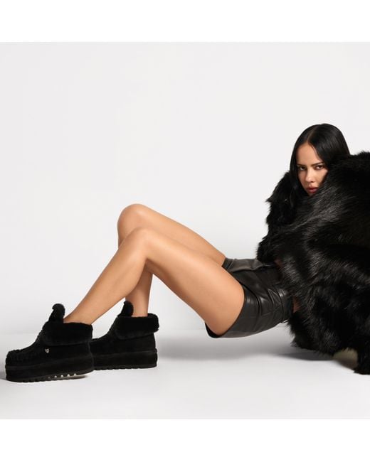 Naked Wolfe Black Bambi Suede/Shearling