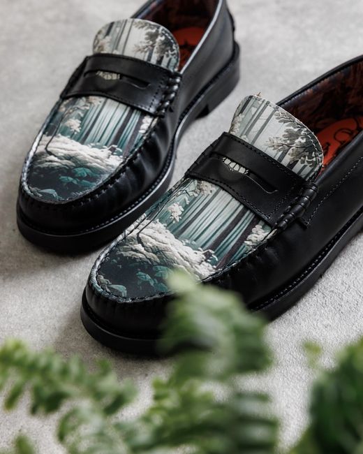 Naked Wolfe Black Snuff Leather Loafers with Custom Lining
