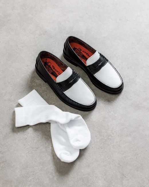Naked Wolfe Black Leather Loafers with Snuff Finish