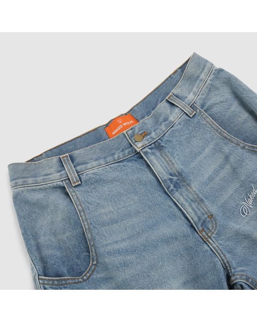 Naked Wolfe Blue Denim Cargo Shorts Light