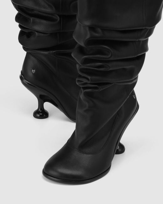 Naked Wolfe Black Nappa Leather Ankle Boots