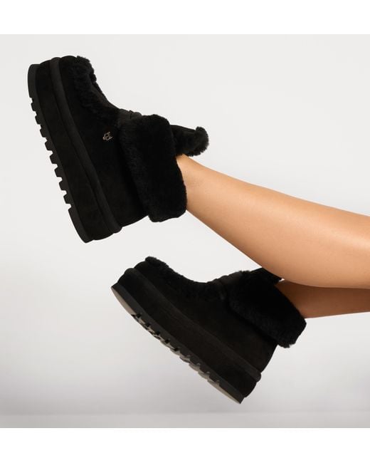 Naked Wolfe Black Bambi Suede/Shearling