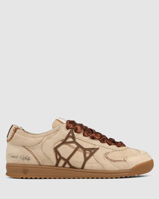 Naked Wolfe Brown Suede Low-Top Sneakers