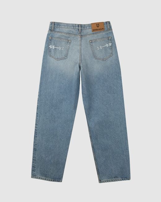 Naked Wolfe Blue Vintage-Inspired Baggy Denim Jeans
