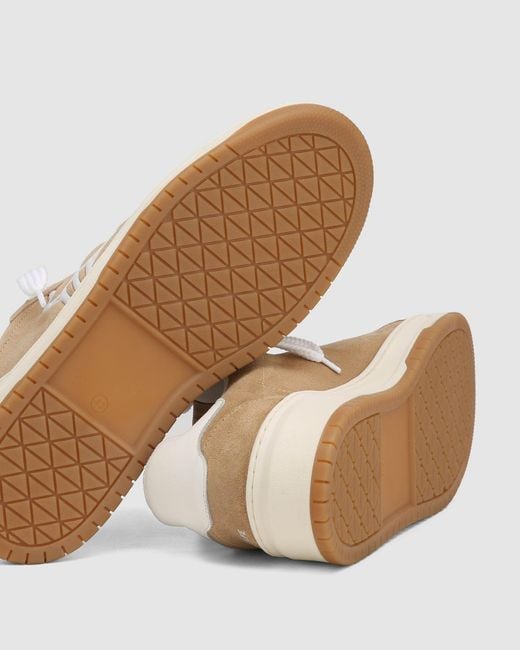 Naked Wolfe Natural Suede Slip-On Sneakers