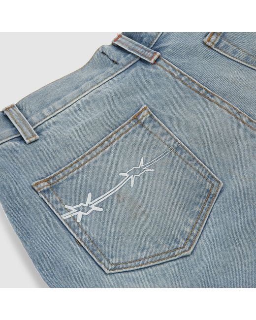 Naked Wolfe Blue Denim Cargo Shorts Light