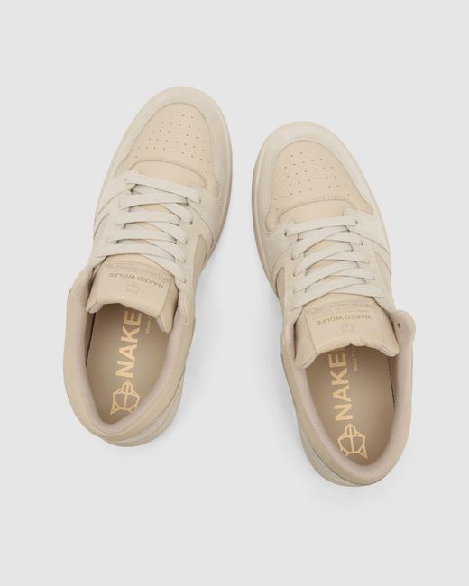 Naked Wolfe Natural Leather Slip-On Sneakers