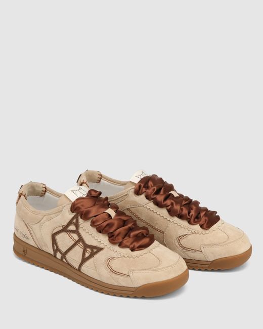 Naked Wolfe Brown Suede Low-Top Sneakers