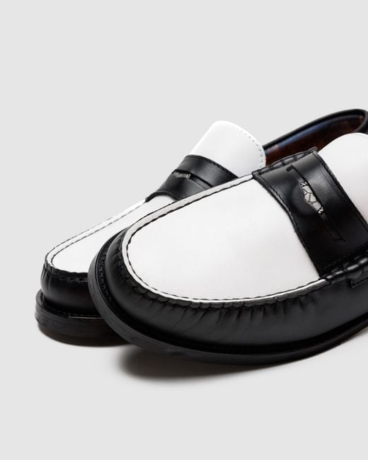 Naked Wolfe Black Leather Loafers with Snuff Finish