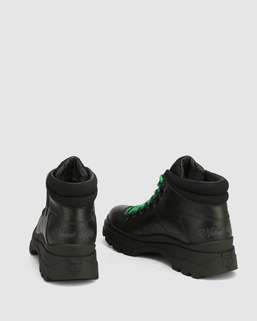 Naked Wolfe Black Leather Speed Lace Boots