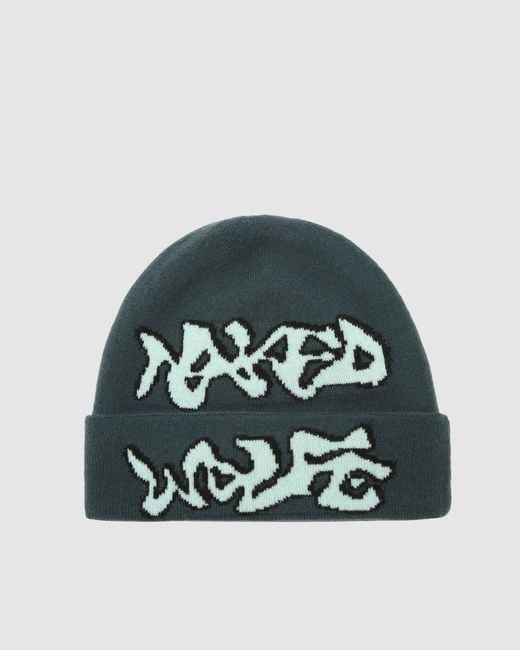 Naked Wolfe Green Cashmere Logo Beanie