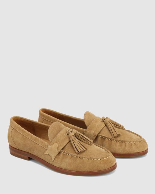 Naked Wolfe Brown Leather Loafers Lido Tan Suede