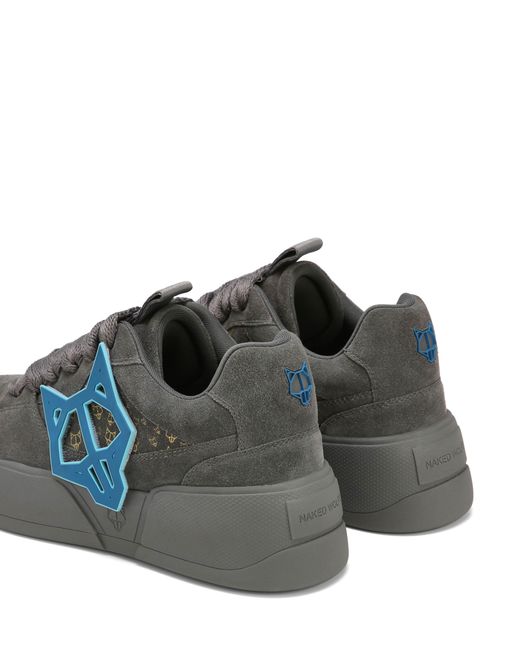 Naked Wolfe Blue Leather Chunky Sneakers