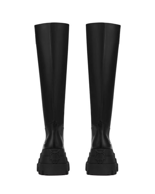 Naked Wolfe Black Over-the-Knee Straight Leg Leather Boots