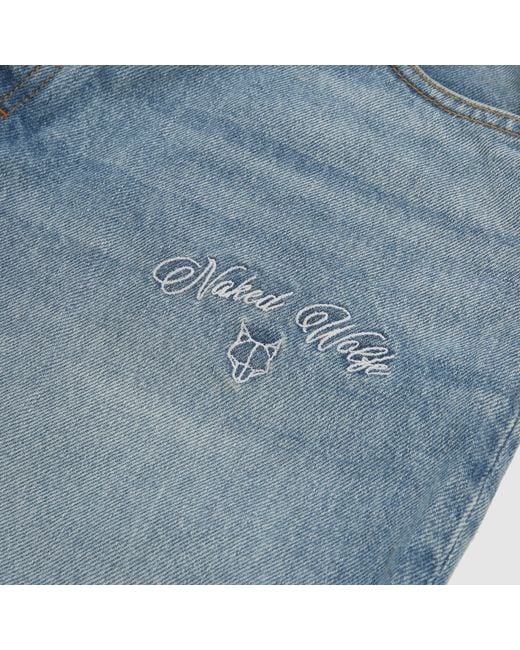 Naked Wolfe Blue Vintage-Inspired Baggy Denim Jeans