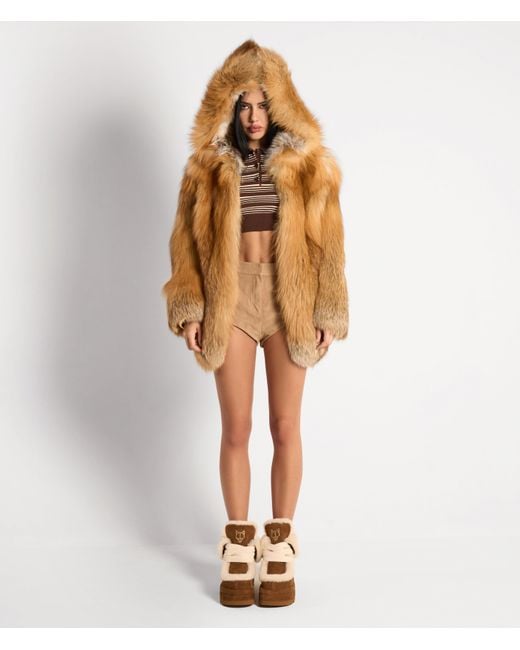 Naked Wolfe Brown Shearling-Lined Suede Lace-Up Boots