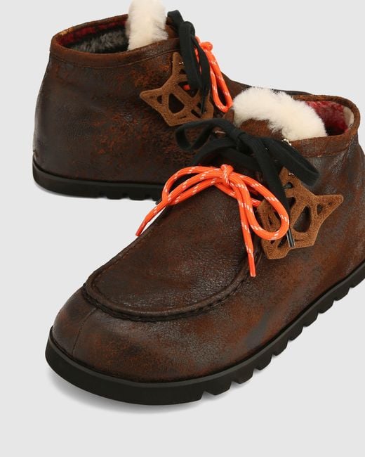 Naked Wolfe Brown The Madness Boot Distress Leather