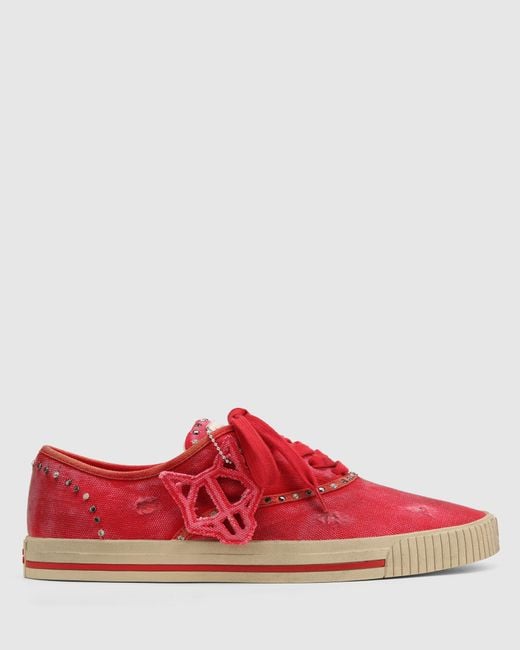 Naked Wolfe Red The Sailing Sneaker Canvas