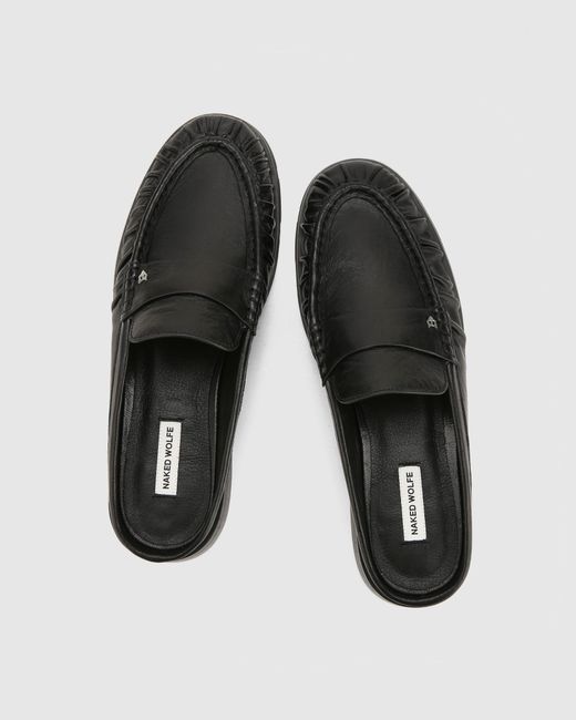 Naked Wolfe Black Slipper Tumble Leather
