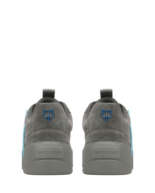 Naked Wolfe Blue Leather Chunky Sneakers