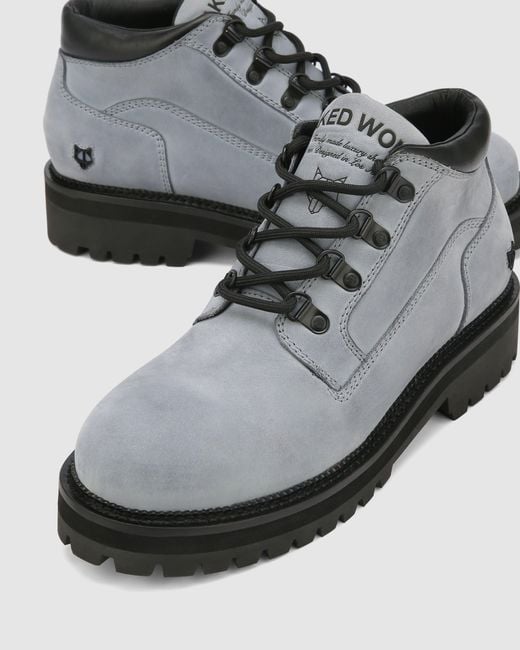 Naked Wolfe Gray Nubuck Leather Chukka Boots