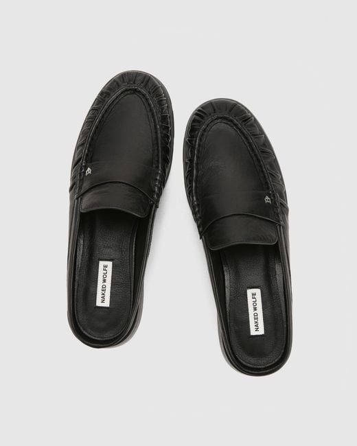 Naked Wolfe Black Slipper Tumble Leather