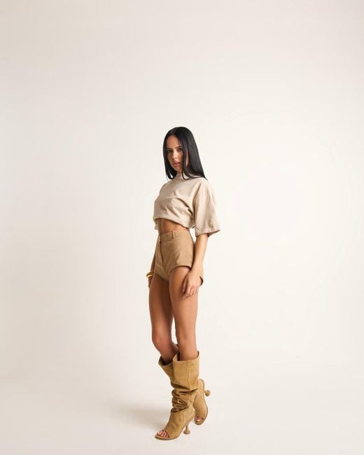 Naked Wolfe Brown Kind Cow Suede Camel
