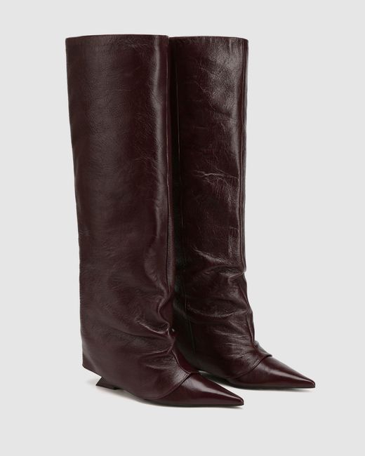 Naked Wolfe Brown Stated Burgundy Leather