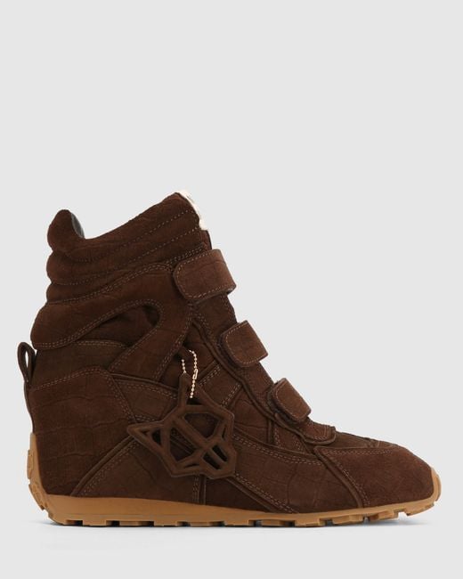Naked Wolfe Brown Element Croc Suede