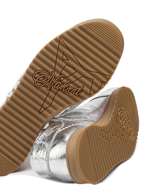 Naked Wolfe White Exposuree Crinkle Metallic Leather