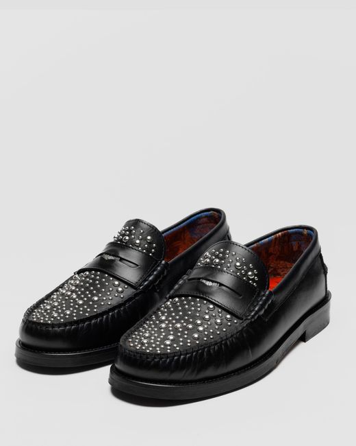 Naked Wolfe Black Portuguese Leather Studded Snuff Loafers