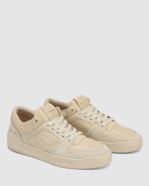 Naked Wolfe Natural Leather Slip-On Sneakers