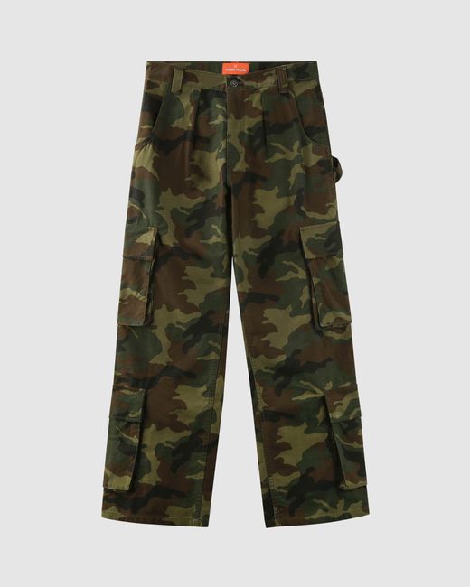 Naked Wolfe Green Baggy Pocket Cargo Pants Camo