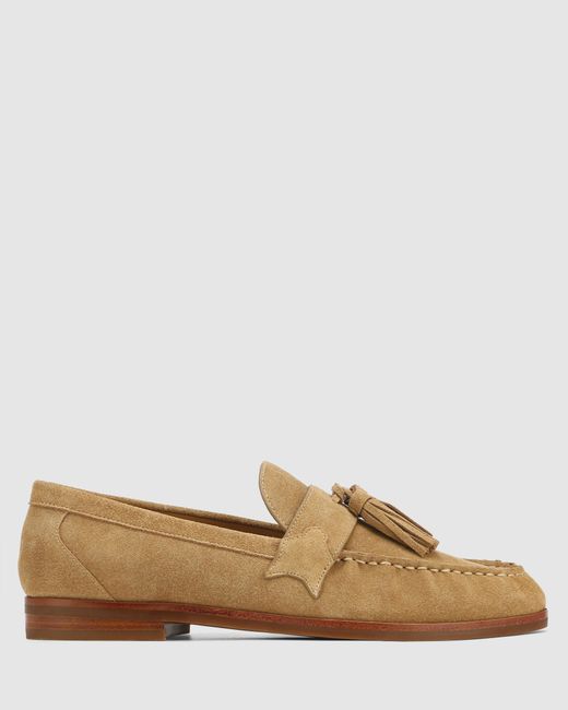 Naked Wolfe Brown Leather Loafers Lido Tan Suede
