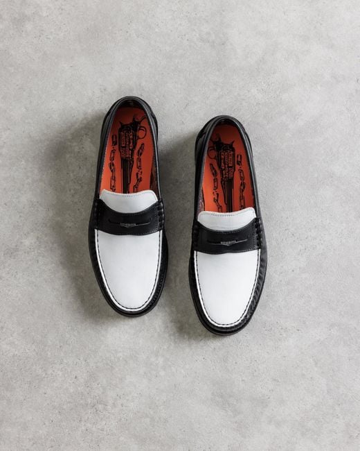 Naked Wolfe Black Leather Loafers with Snuff Finish